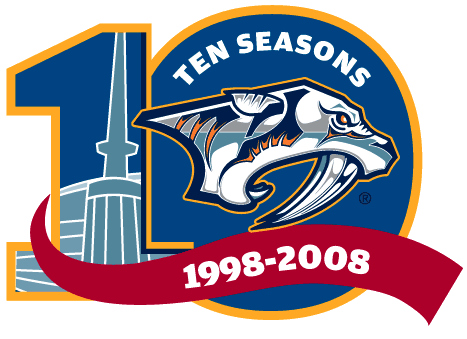 Nashville Predators 2008 Anniversary Logo iron on transfers for clothing